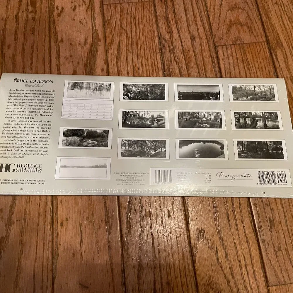 Bruce Davidson Central Park Black & White 2005 Calendar